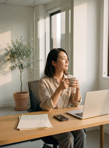 Small business owner using accounting software on laptop to manage bookkeeping and finances